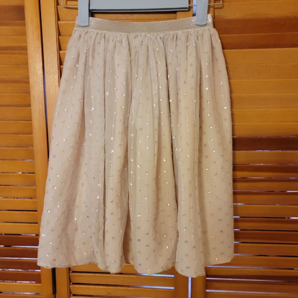 Girls Size 6 Light Pink With Rainbow Holographic Sequins Cat and Jack skirt